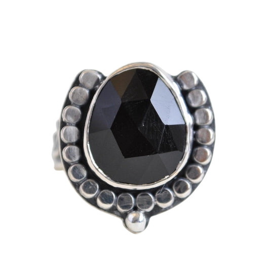 Black Spinel Ring—Size 8.5