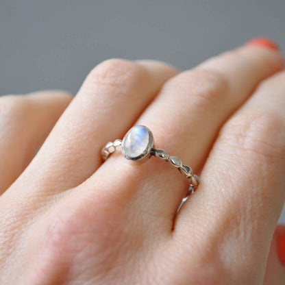 Moonstone Ripple Ring