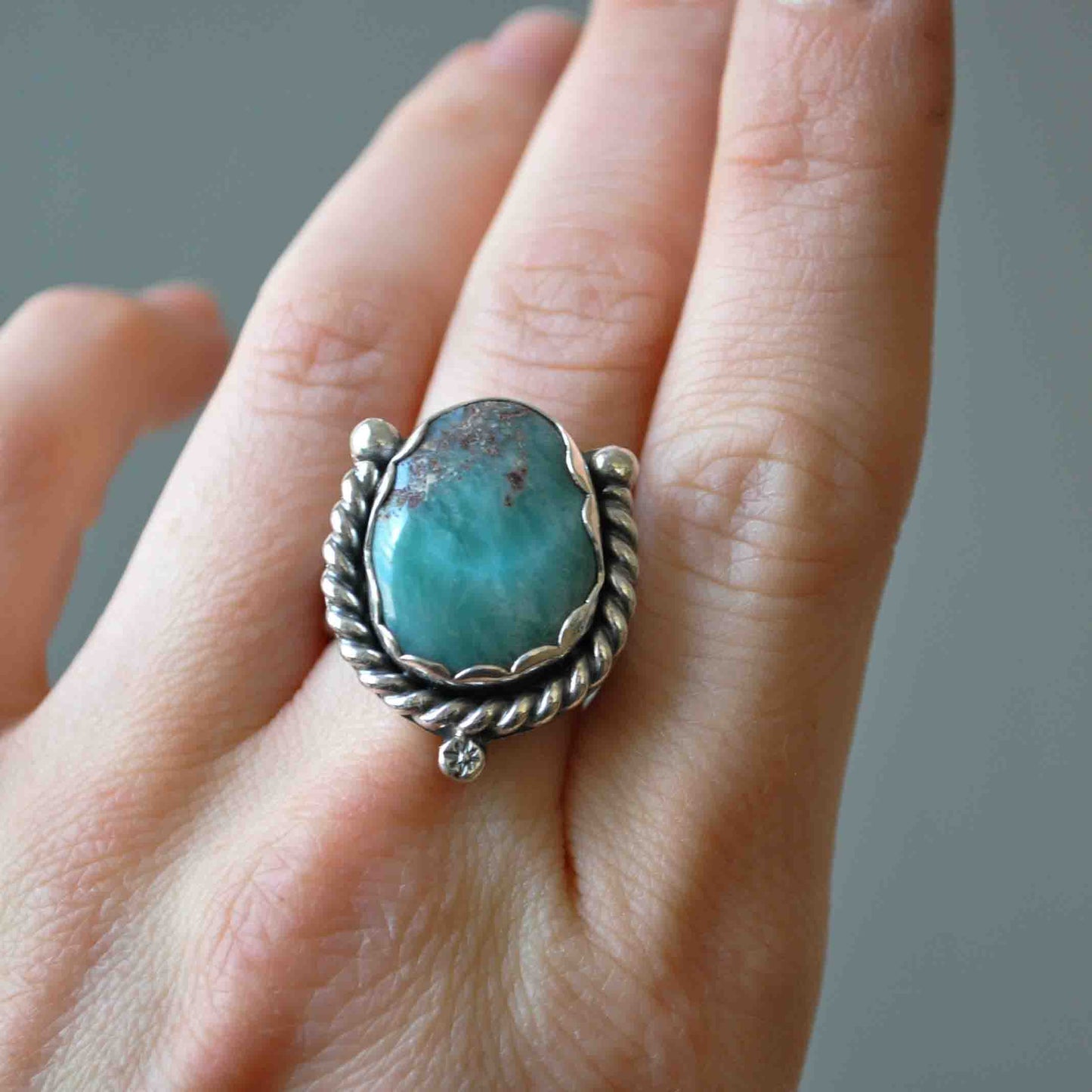 Lucky Larimar Ring—Size 9