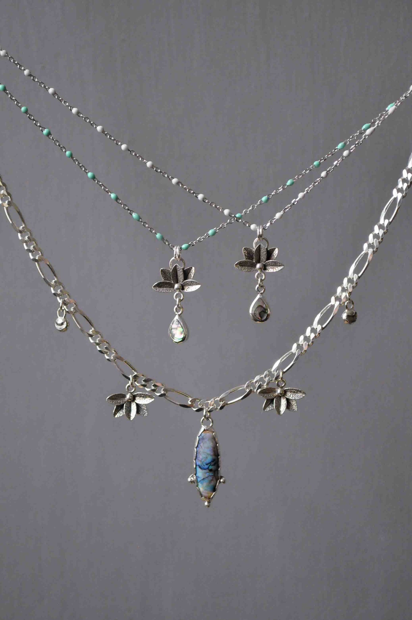 Abalone Lotus Necklace