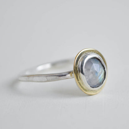 Moonstone Halo Ring