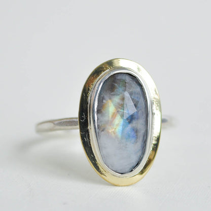 Moonstone Halo Ring