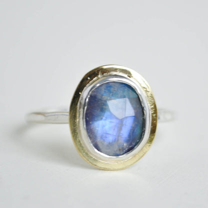 Moonstone Halo Ring