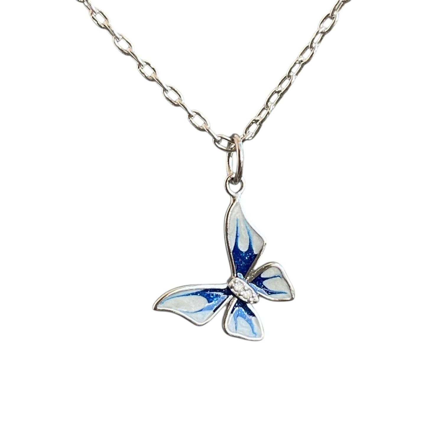 Enameled Butterfly Necklace