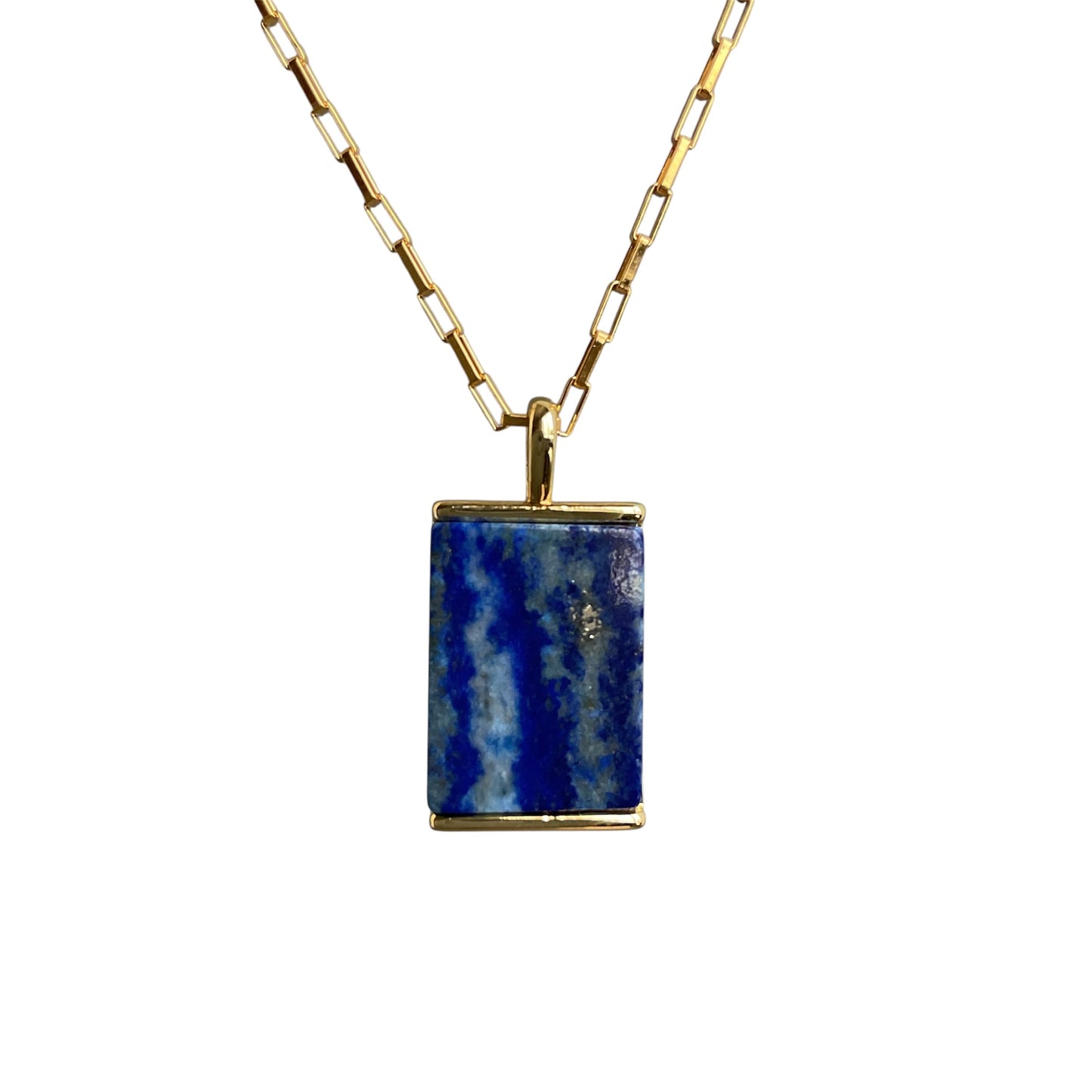 Lapis Square Gemstone Necklace