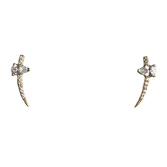 Pavé Spear Post Earrings