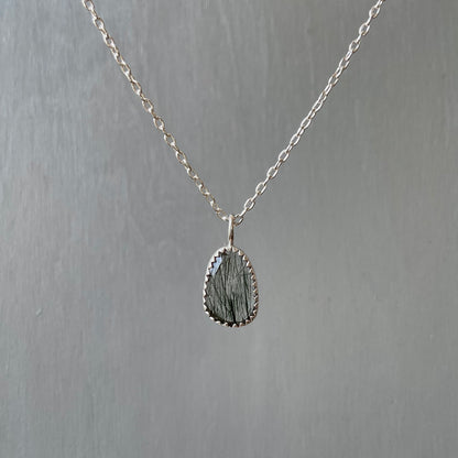 Green Rutilated Quartz Drop Necklace