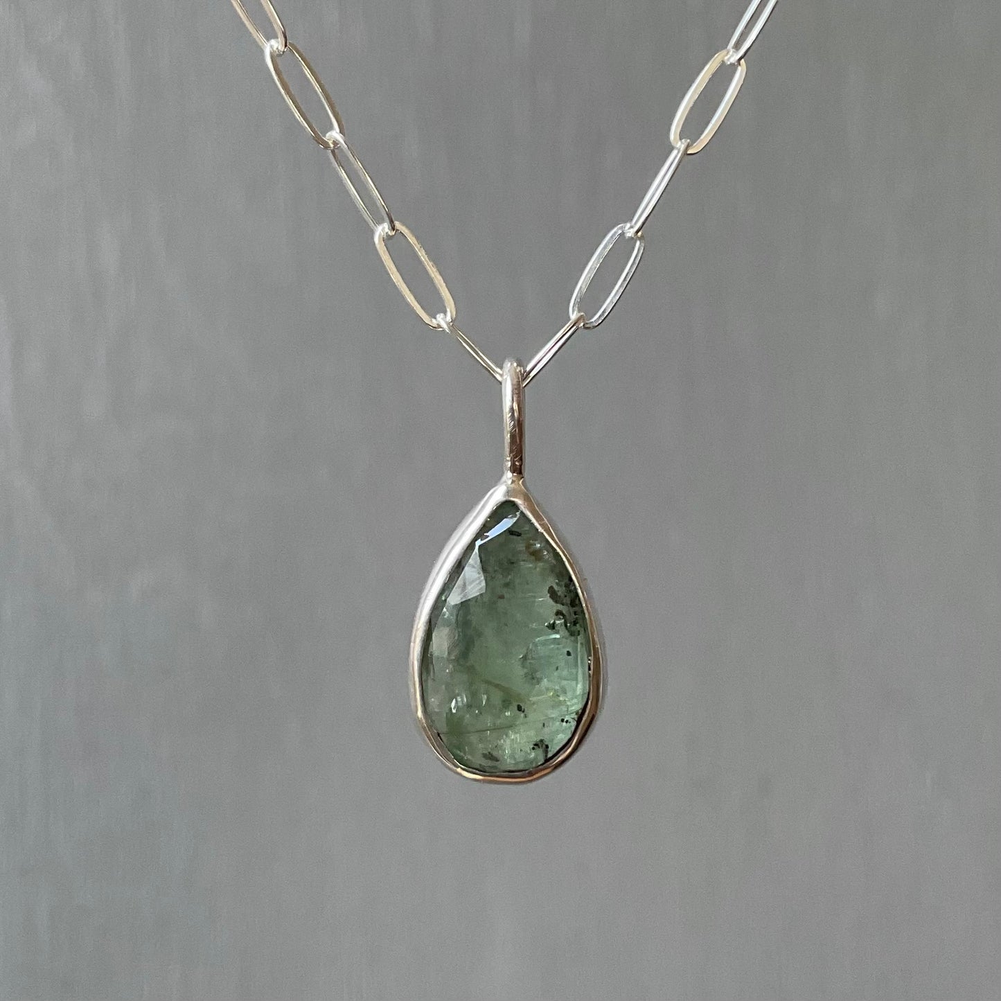 Green Kyanite Drop Necklace