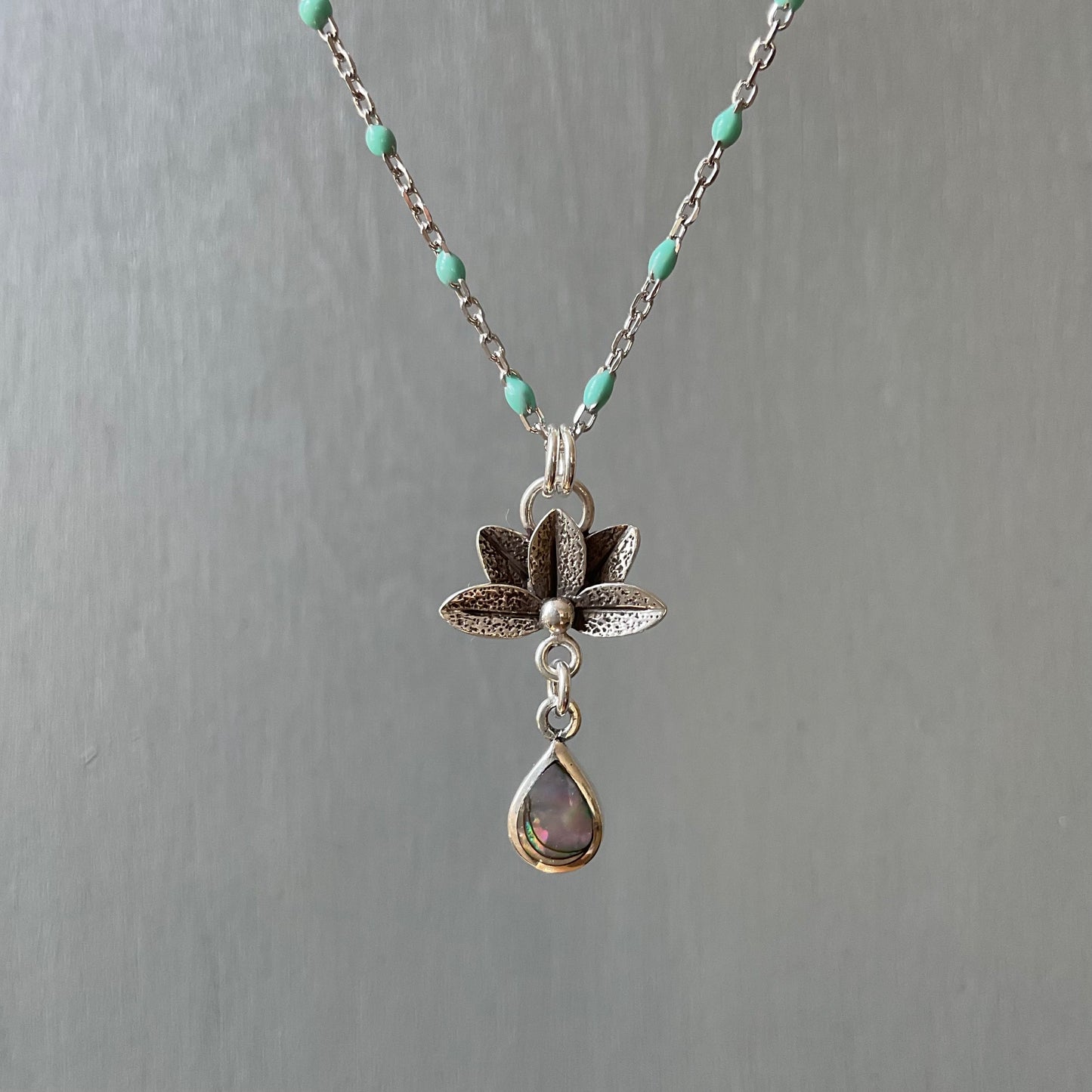 Abalone Lotus Necklace