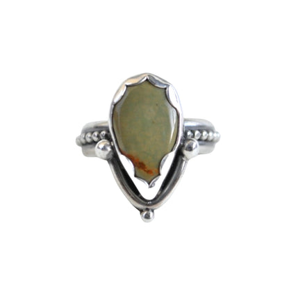 Green Turquoise Ring—Size 8