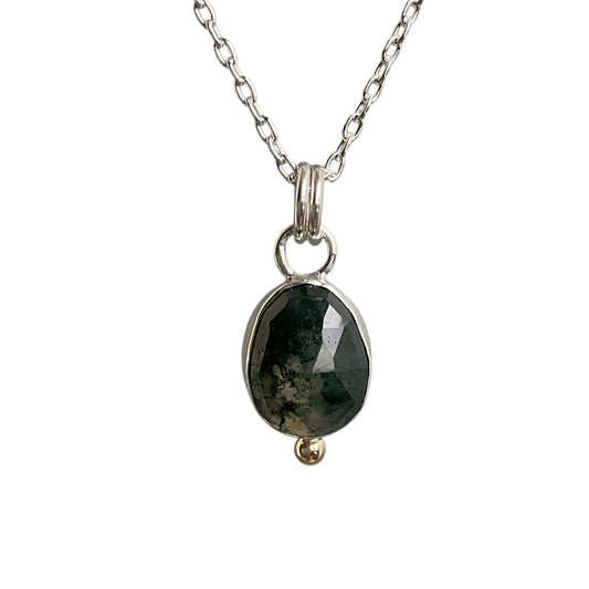 Moss Quartz Drop Necklace