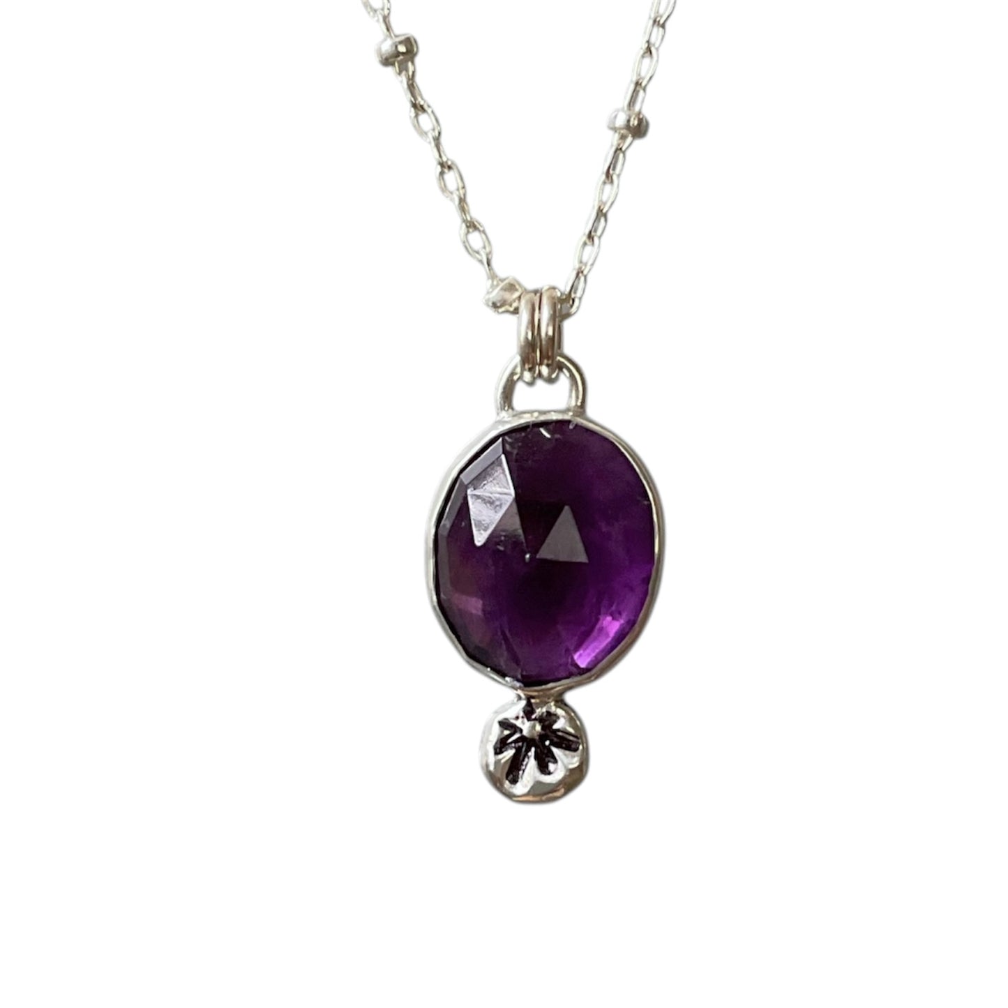 Amethyst Star Drop Necklace