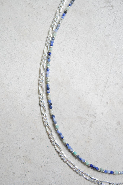Sodalite Gemstone and Chain Necklace