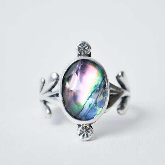 Abalone Doublet Sea Queen Ring—Size 9.5