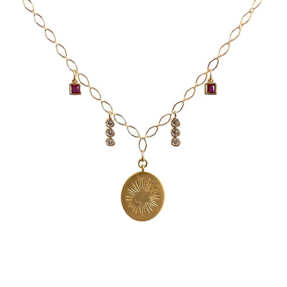 Aura Drop Pendant Charm Necklace
