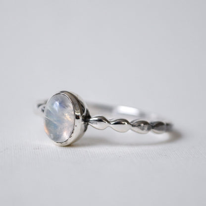 Moonstone Ripple Ring