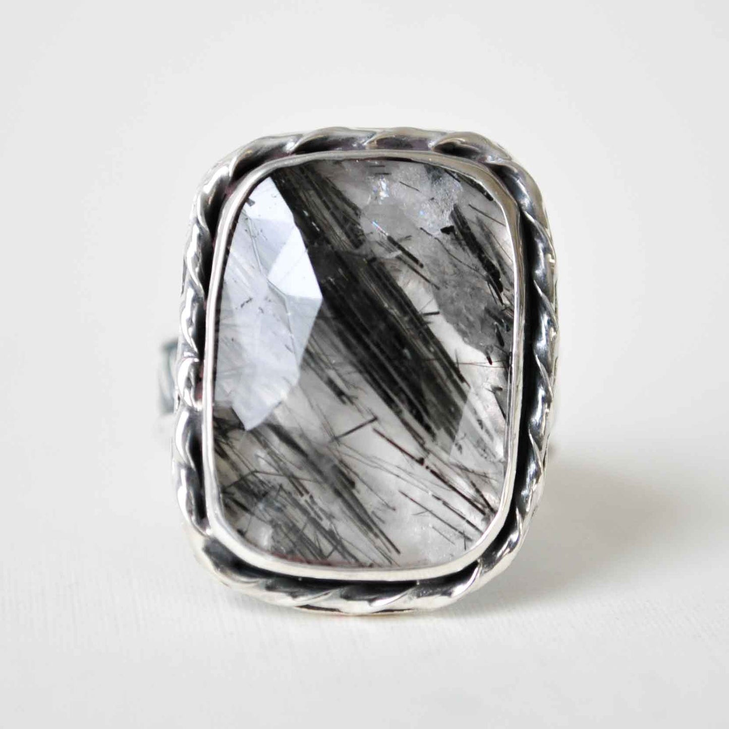 Tourmalated Quartz Ring—Size 8