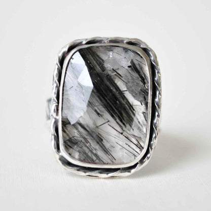 Tourmalated Quartz Ring—Size 8