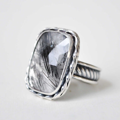 Tourmalated Quartz Ring—Size 8