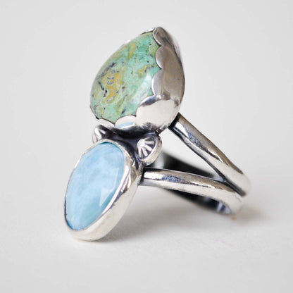 Turquiose and Larimar Ring—Size 7.5