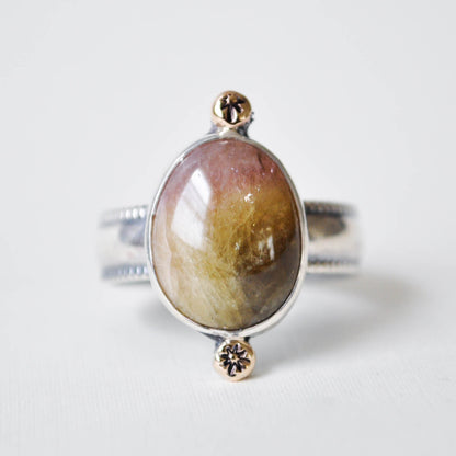Watermelon Tourmaline Ring—Size 8.5