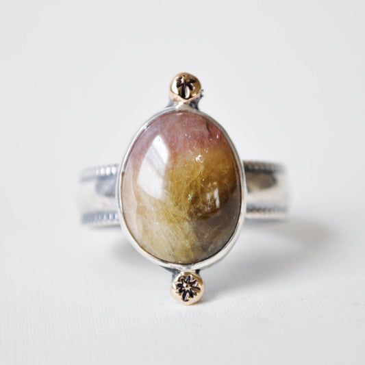 Watermelon Tourmaline Ring—Size 8.5